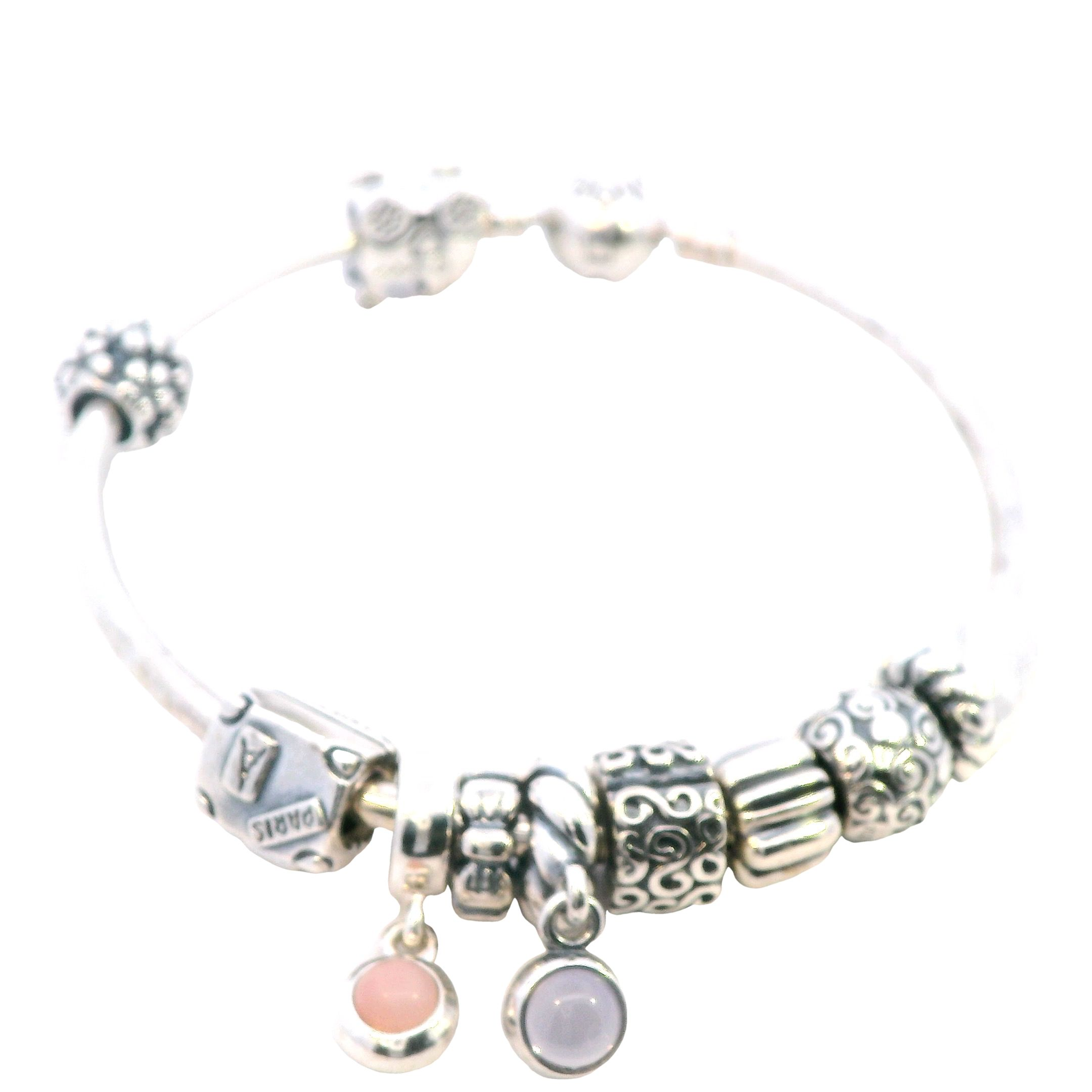 Sterling Silver Pandora Bangle with Charms