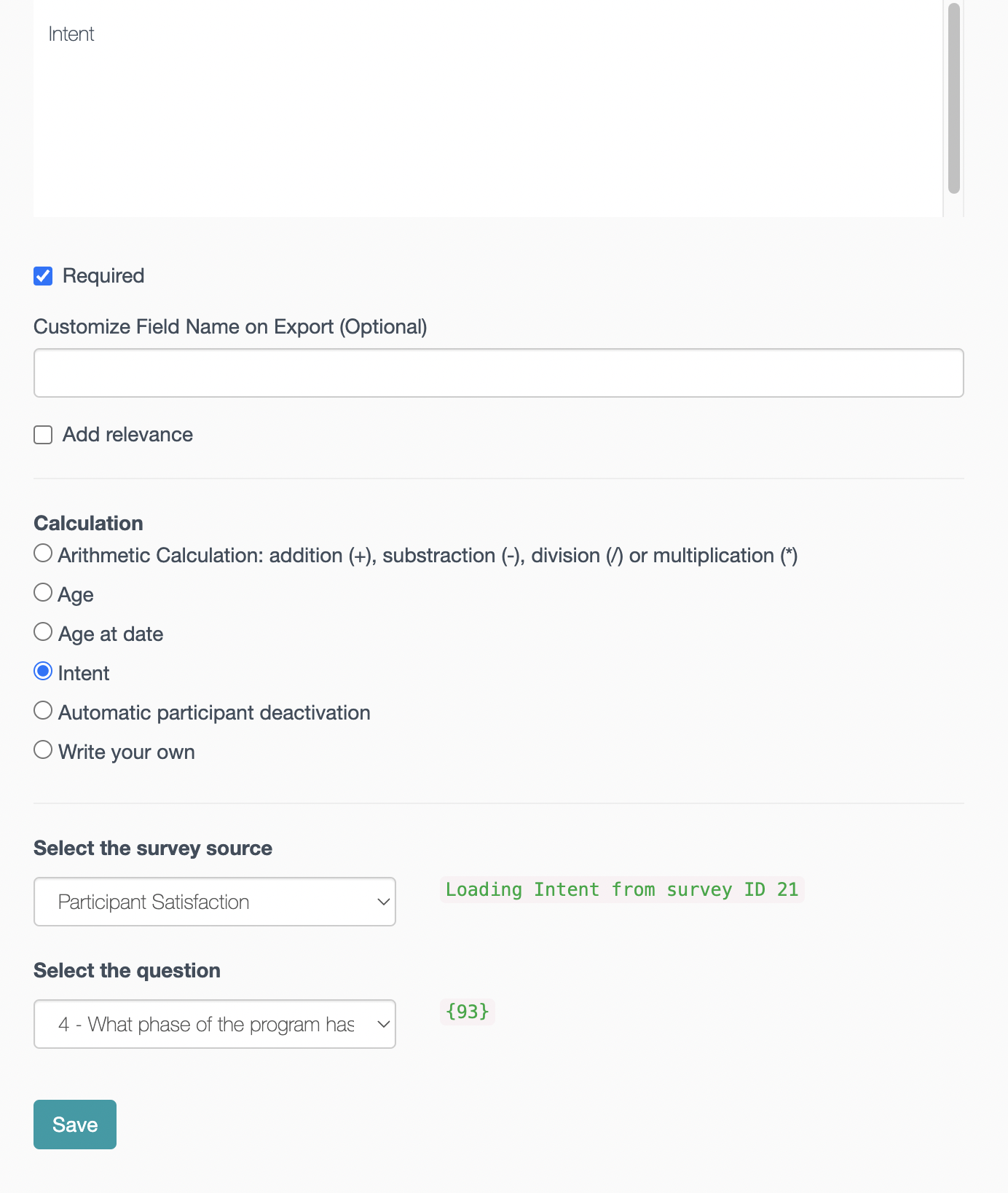 Survey calculations