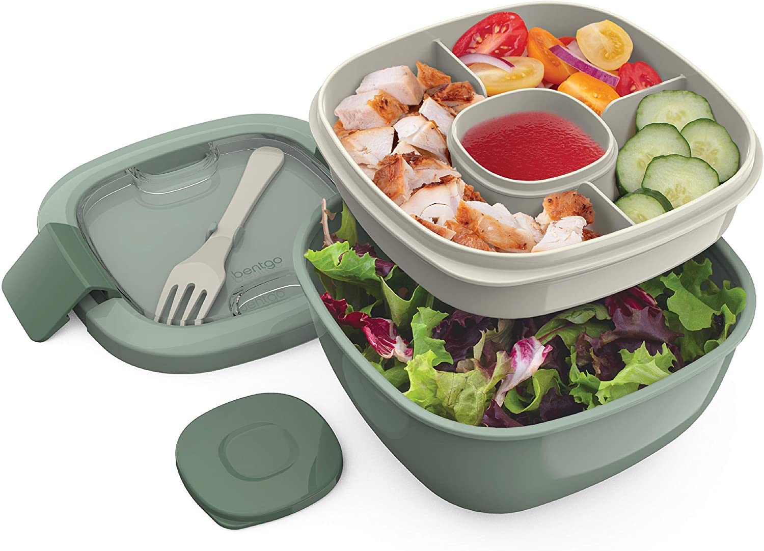 Bentgo Salad Lunch Box vs Monka Stainless Steel Lunch Box Slant
