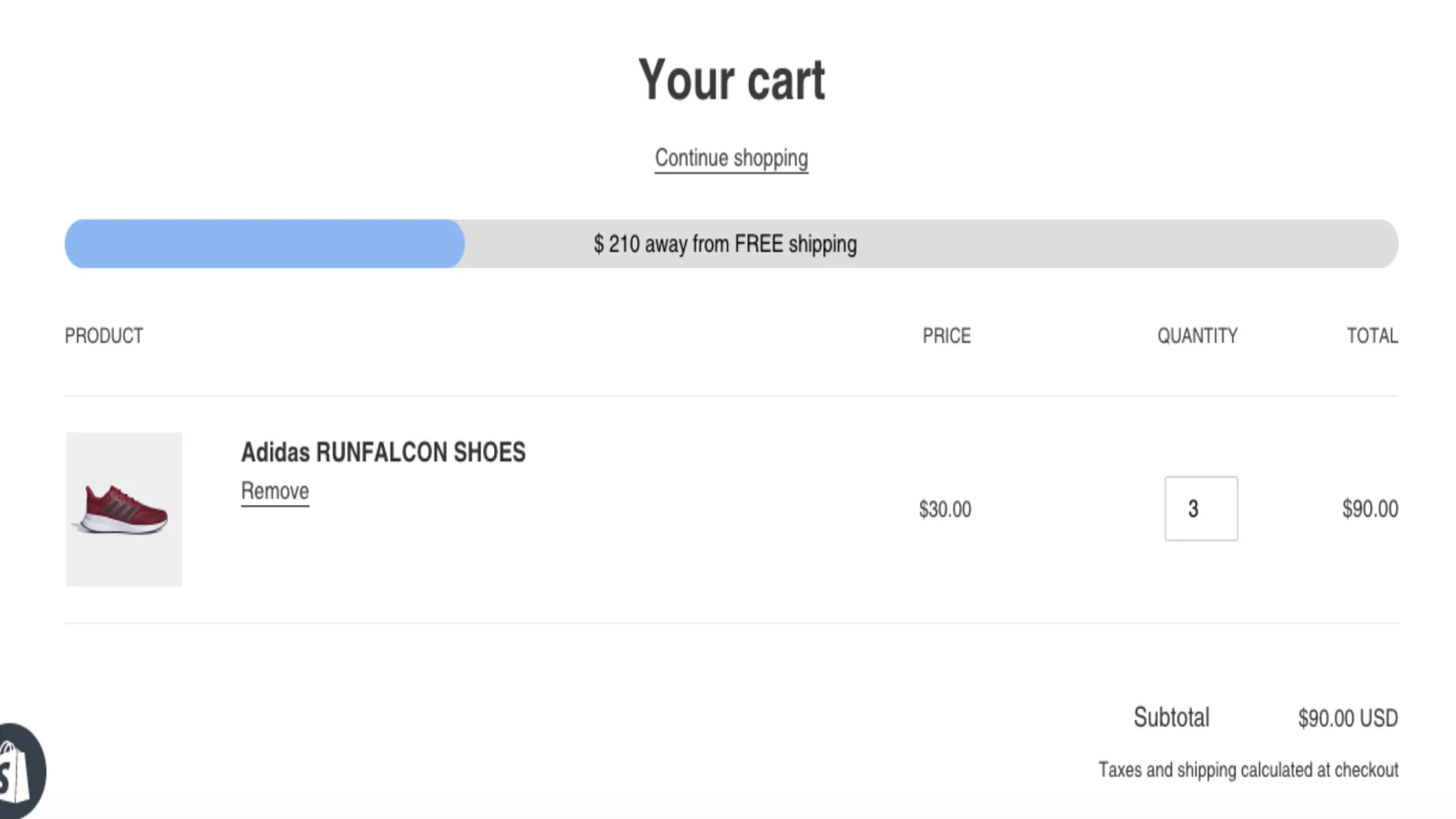 Shopify free shipping bar issue
