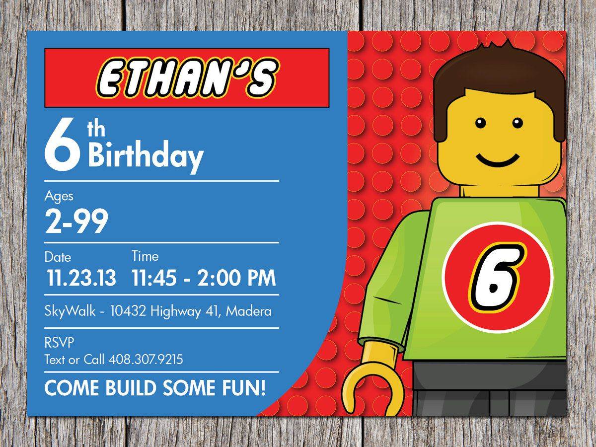 invitation party lego