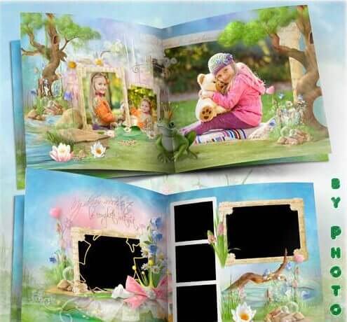 Детская сказочная фотокнига в Фотошоп - принцесса лягушка