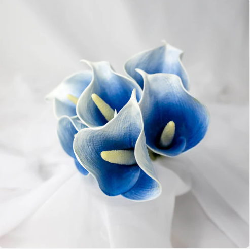 Blue Halo Mini Calla Lily - Realistic Artificial Flowers - Image 2