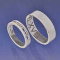 the perfect fingerprint ring, two fingerprint wedding rings handmade in silver, gold and platinum