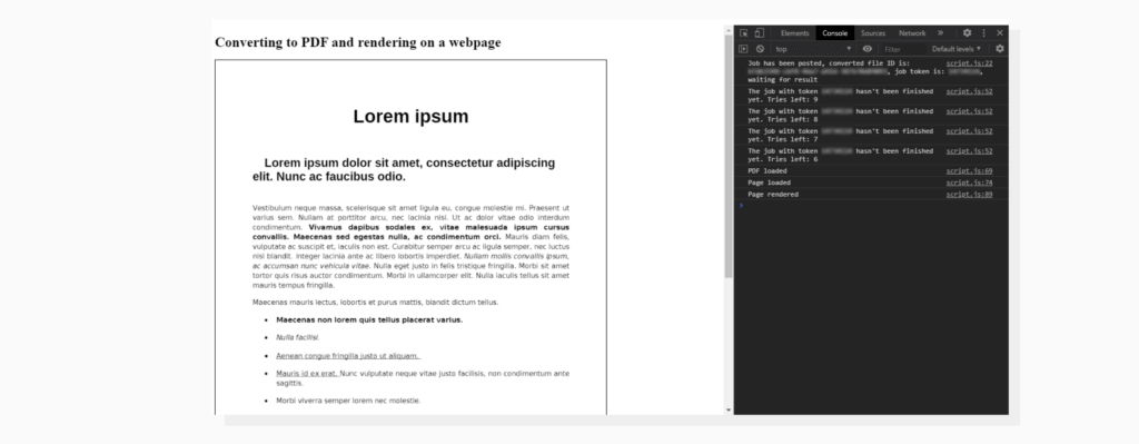 Screenshot of a converted file displayed via PDF.js