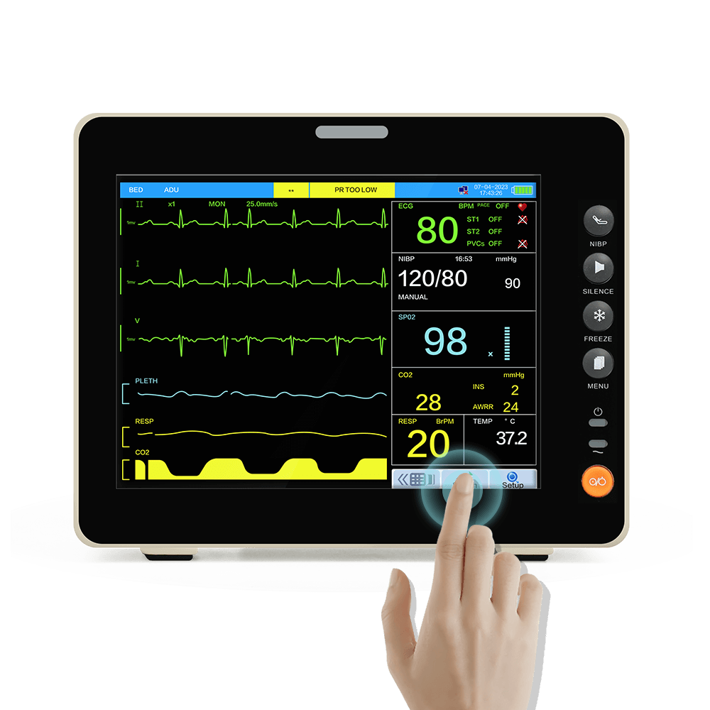 8-inch etco2 high-resolution touchscreen patient monitor