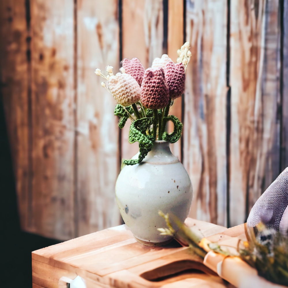 Haakpatroon mini tulpenboeket (tulipa)