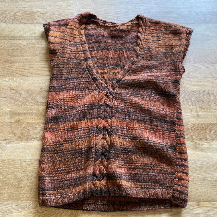 Vest / orange,brown