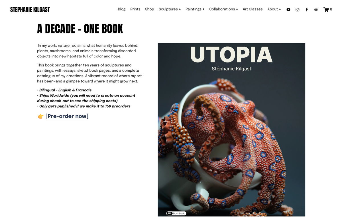 Screenshot of Stephanie Kilgast, from the sculptor portfolios collection.