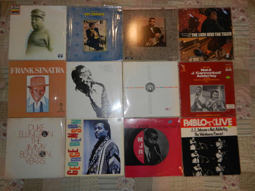 14 LPs Jazz LP lot Gillespie Farmer Sinatra - Parker Duke Ellington Adderley Leon Smith George Benson Eric Edge Playboy Jazz RARE [8/10 and higher]
