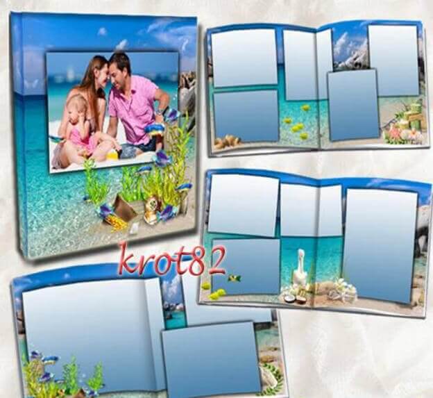 Морская яркая фотокнига в Фотошоп – летний отдых для нас