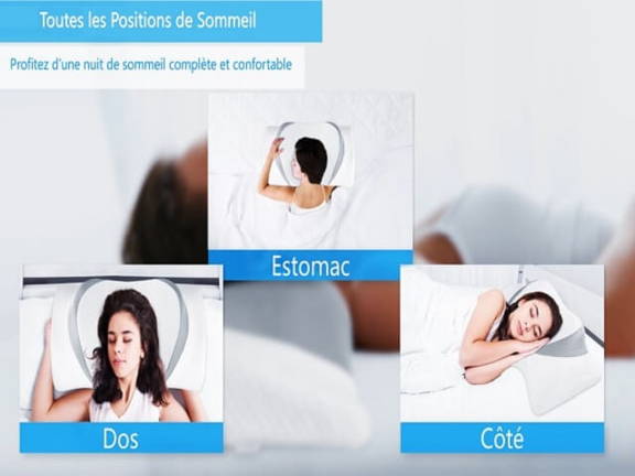 Oreiller Cervical Orthopedique, Oreiller Memoire de Forme, Coussin Cervical, Oreiller Ergonomique, Coussin Memoire de Forme, Oreiller Cervical