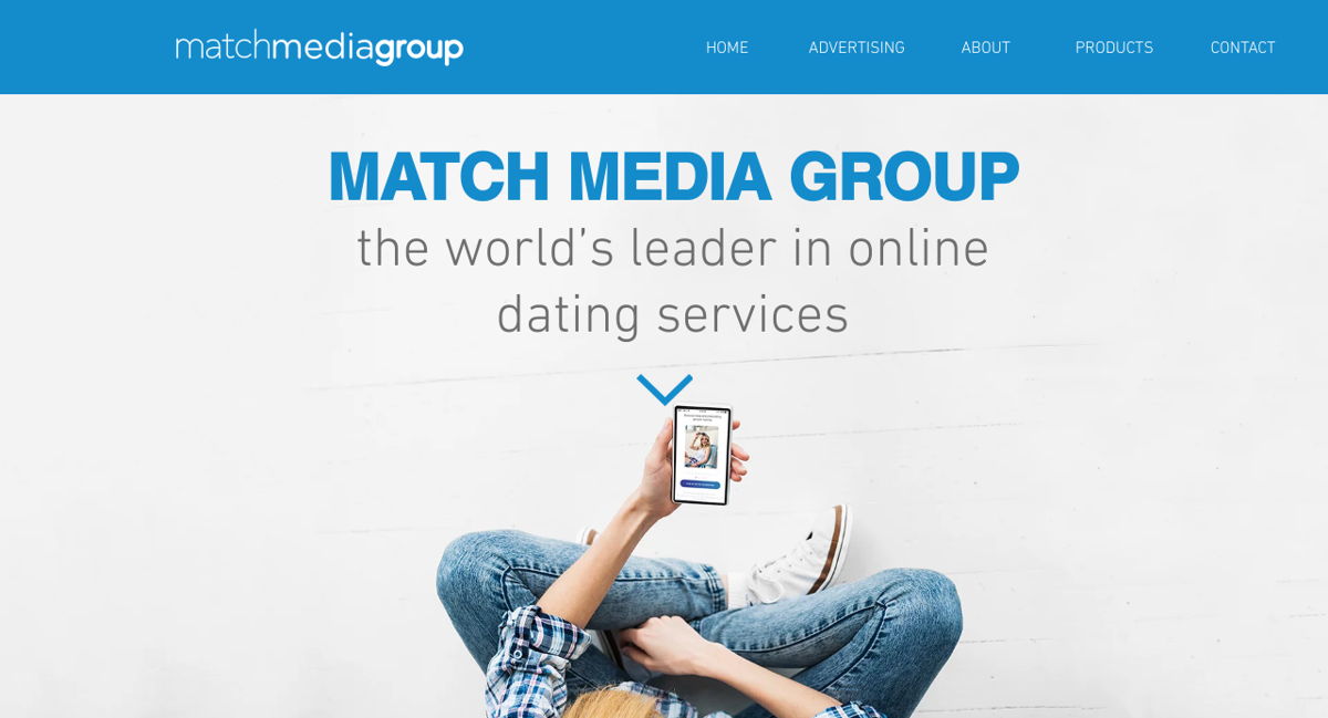 Screenshot of Match Media Group, from the wix websites collection.
