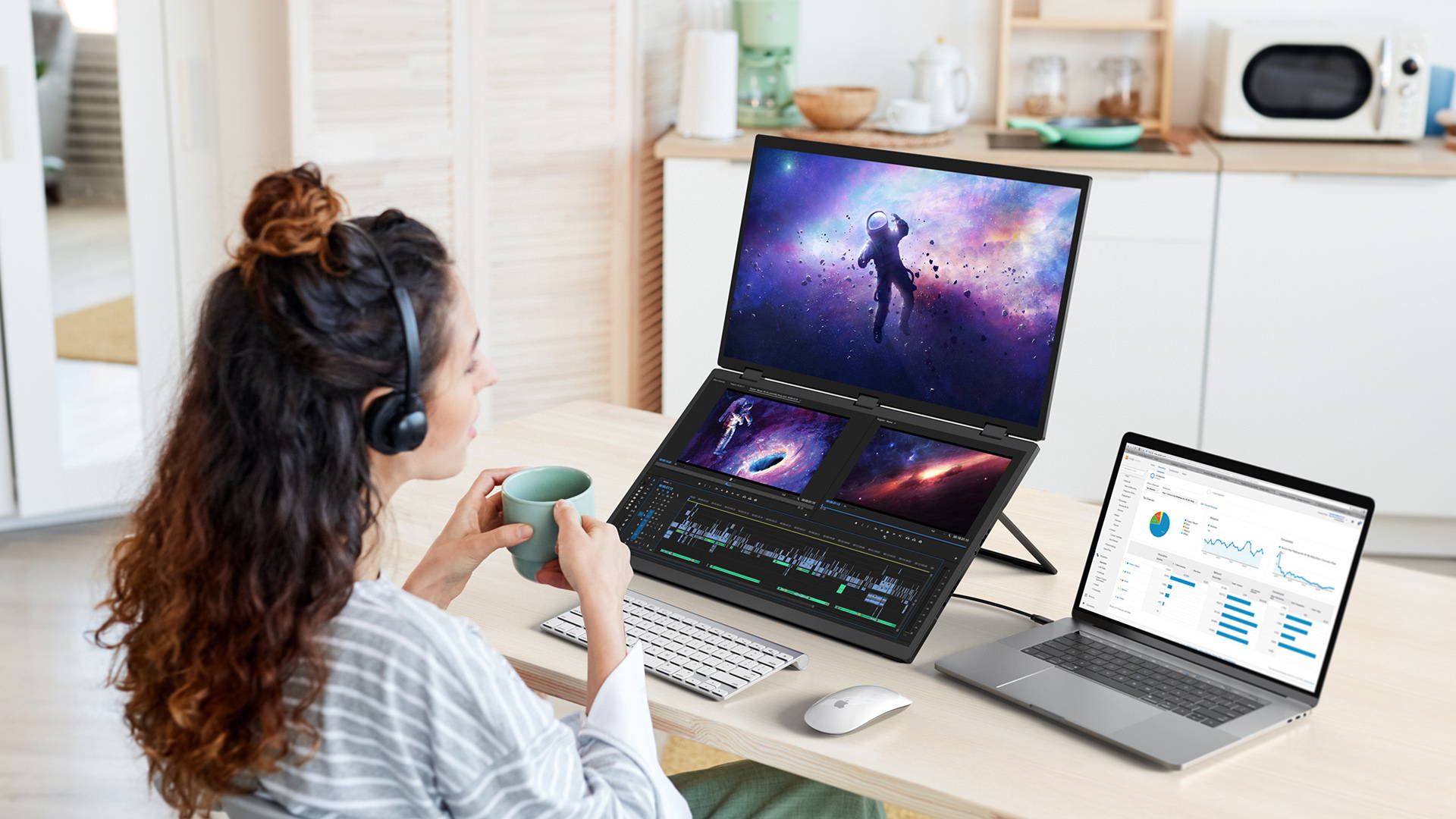 UStation Δ / Delta Max - Stacked Monitor Laptop Touch Dual Screen Folding 18 Inch