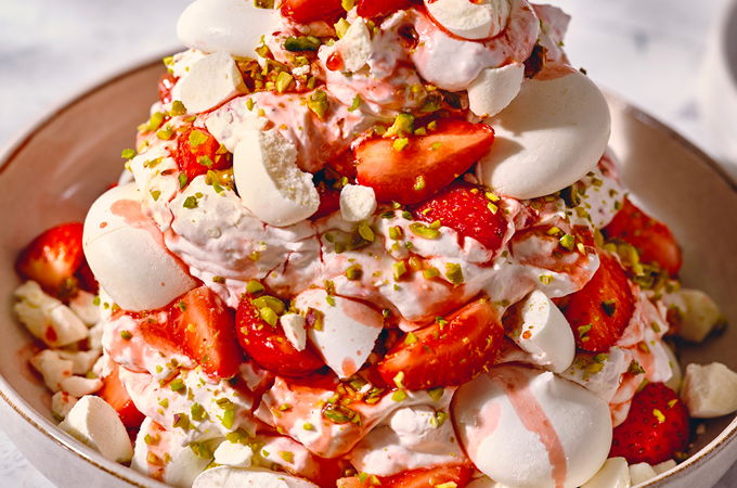 Eton Mess with Roasted Strawberries