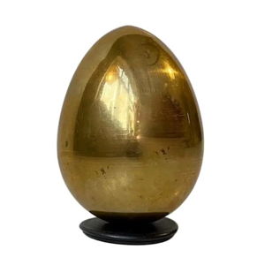 Scandinavian Midcentury Egg in Patinated Brass, 1970s