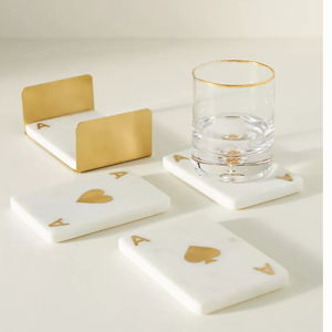 Ace Marble Coasters, Set of 4