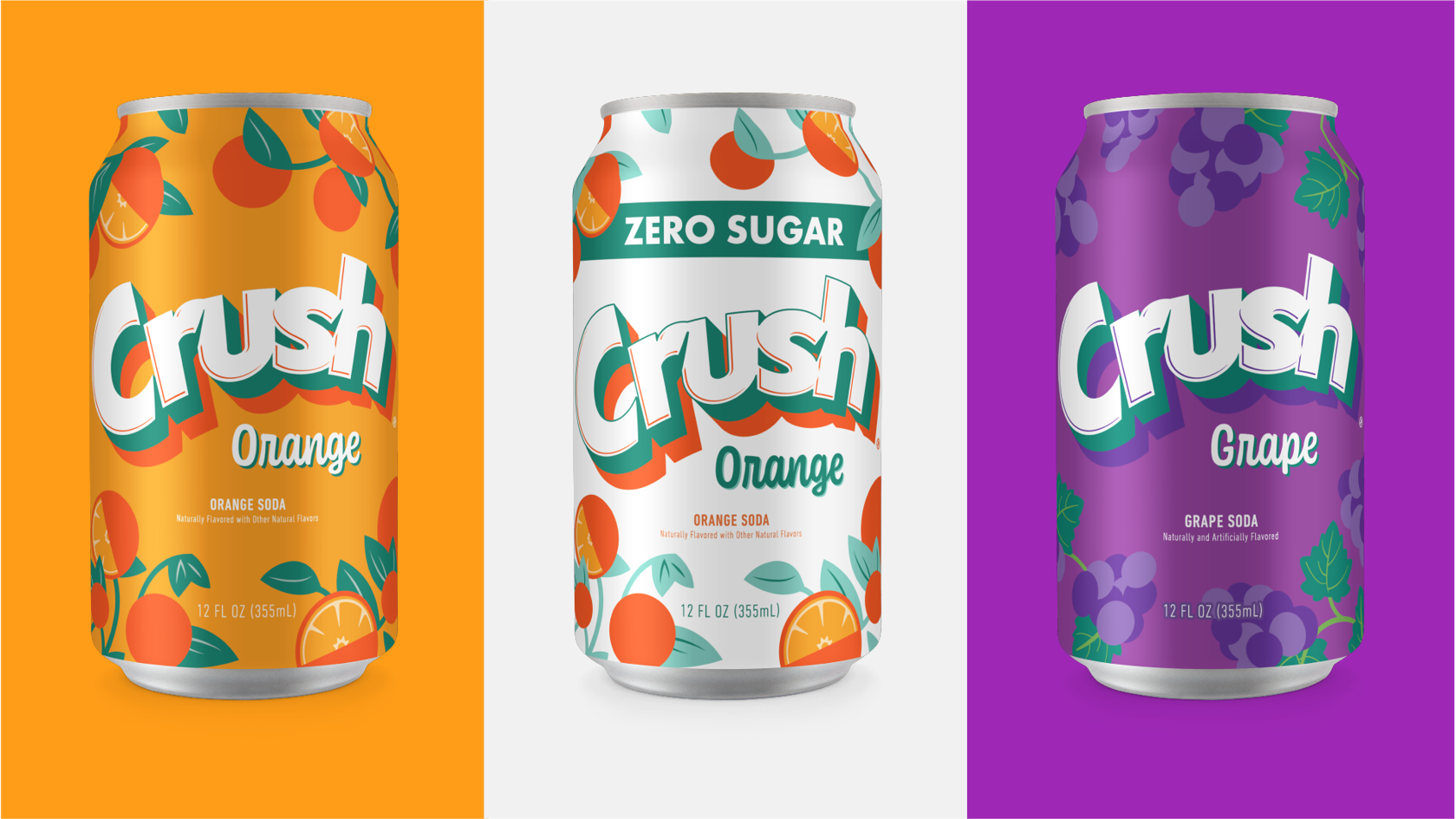Crush Soda S Refreshingly Fun New Look Dieline Design Branding Packaging Inspiration