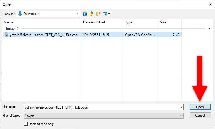 เลือกไฟล์ config ที่ได้ดาวน์โหลดไว้