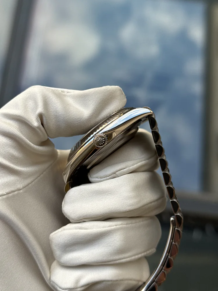 White Gold Blue Dial Roman Numerals