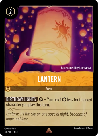 Lantern card from Disney's Lorcana: The First Chapter.