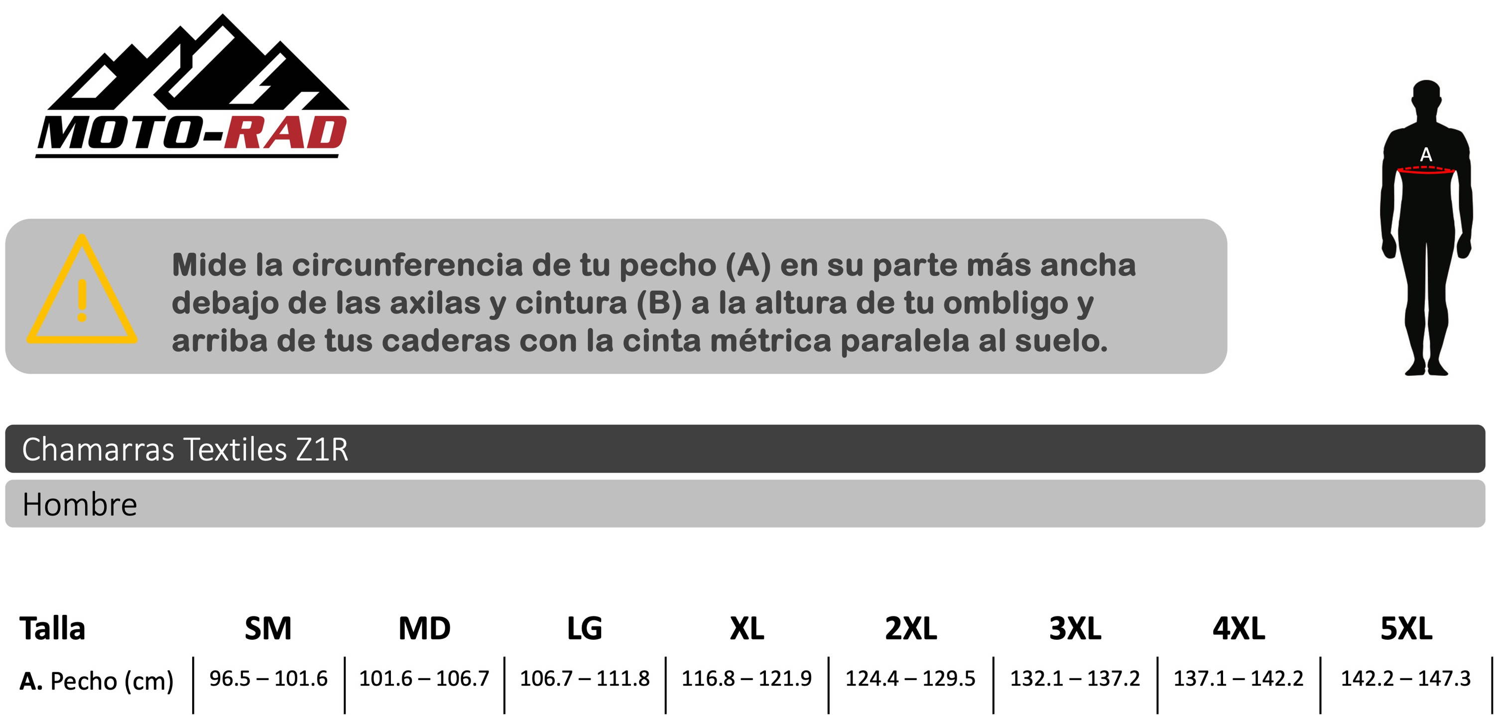Guia de Tallas Chamarras Z1R