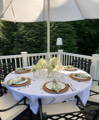 round white outdoor tablecloth with umbrella hole