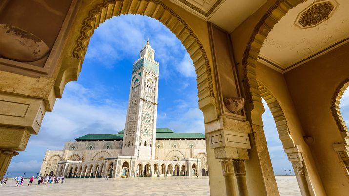 Construction of the Hassan II Mosque began in 1986 and was completed in 1993