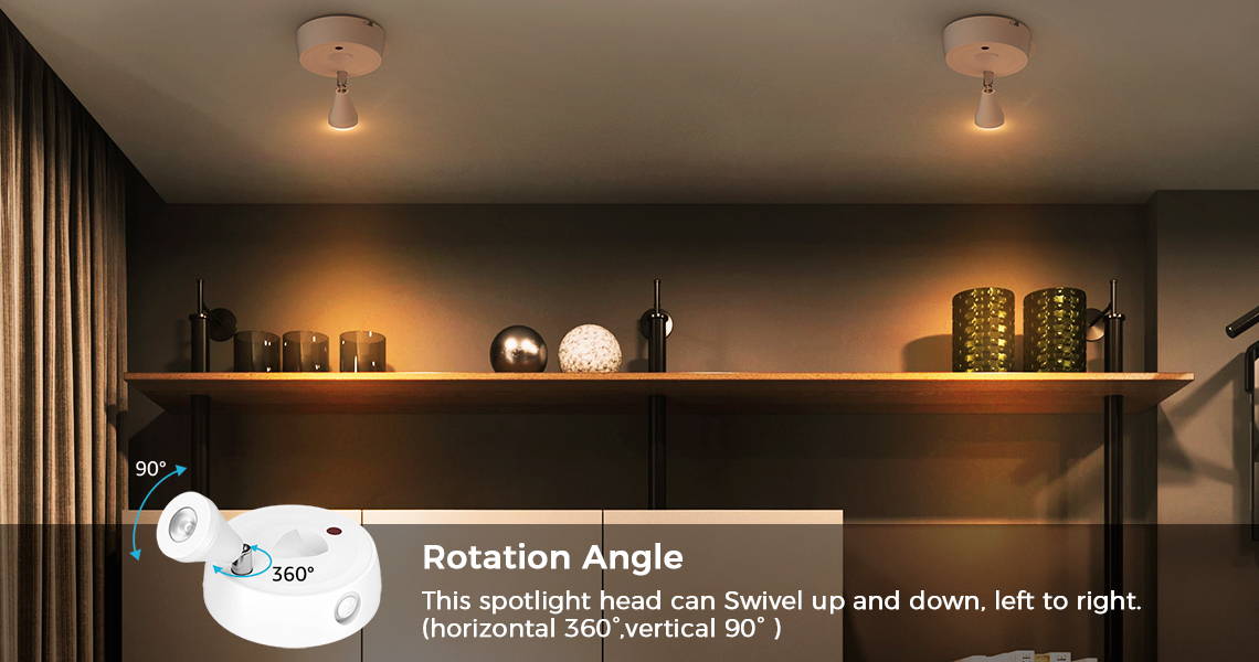 Adjustable Heads 2700K Warm White LED Spotlights Wireless