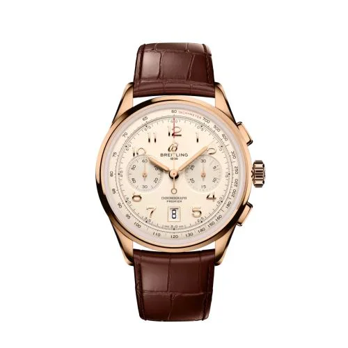 Premier B01 Chronograph 42 Red Gold / Cream / Alligator - Matte