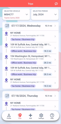 trip editing options