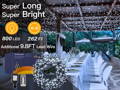 Ollny's 400 leds green cable cool white string lights are super long and super bright - mobile size