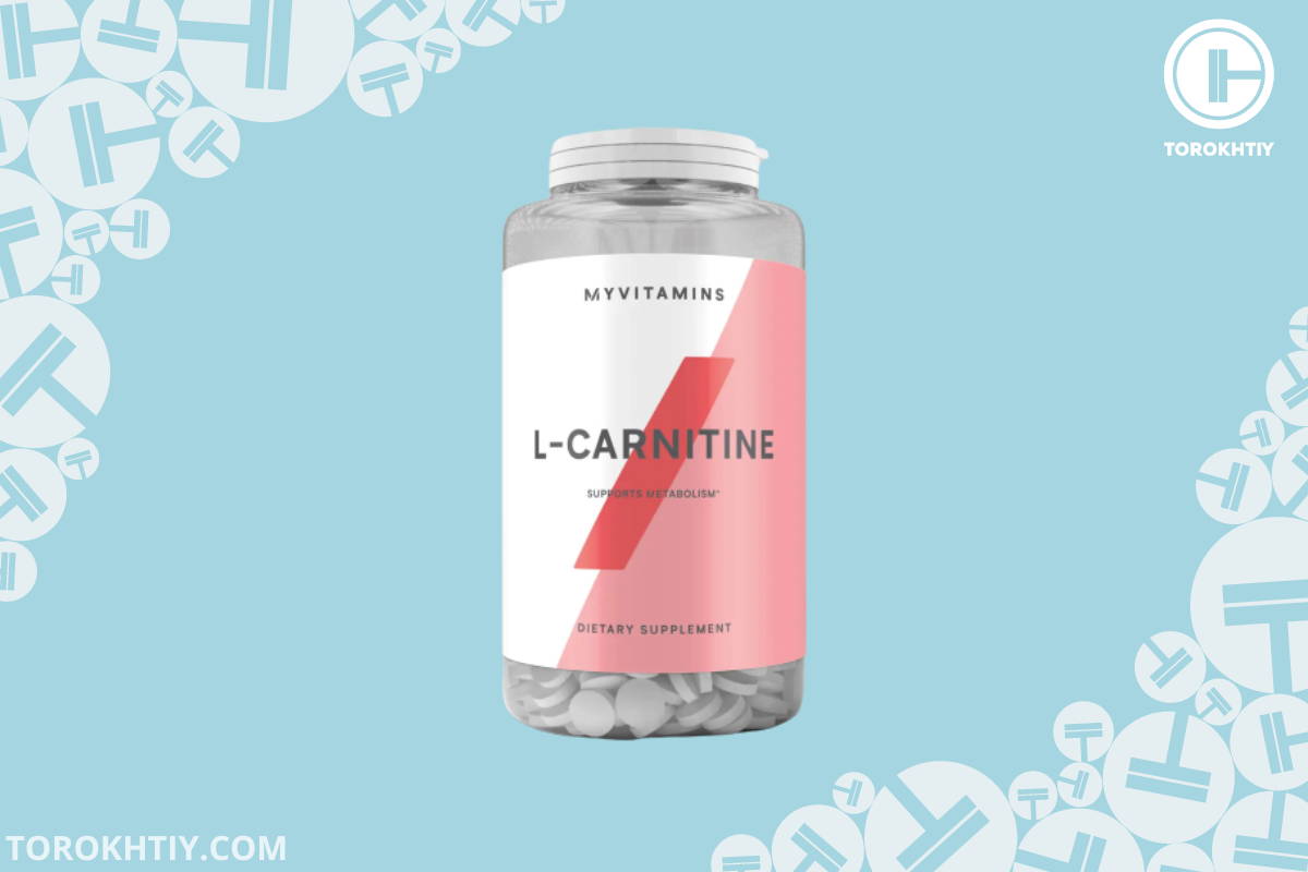 myprotein l carnitinine on teal background