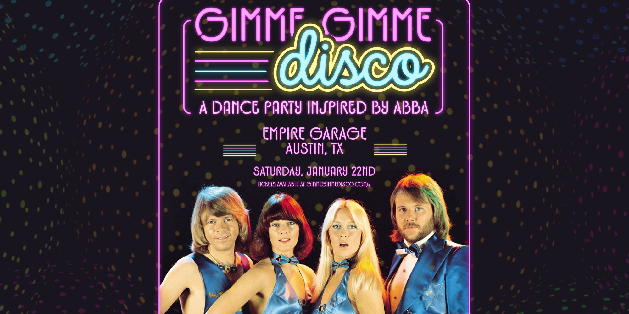 Gimme Gimme Disco - A Dance Party Inspired by Abba at Empire Garage on January 22nd promotional image