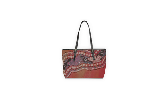 Artistic Print PU Leather Tote Bag | Shoulder Handbag