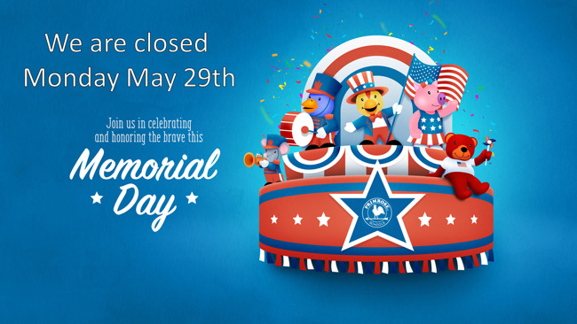 Primrose friends with a reminder we are closed on May 29