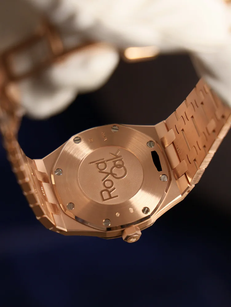 Lady Extract from Archives. Rose Gold Blue Dial Diamond Bezel, image 7