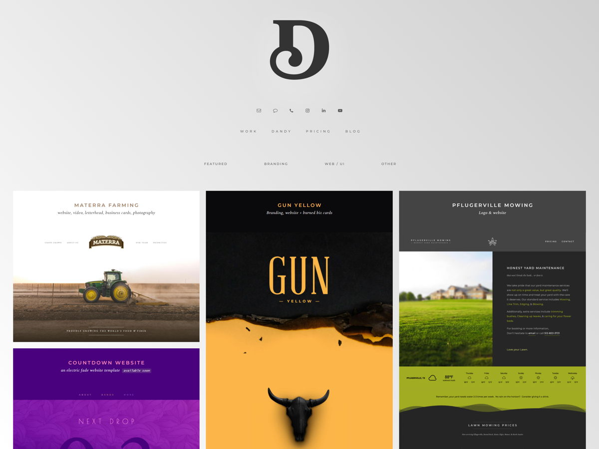 Screenshot of Make it Dandy, from the designer & developer portfolios collection.