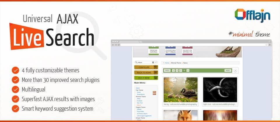 Universal AJAX Live Search - поиск с красивым оформлением
