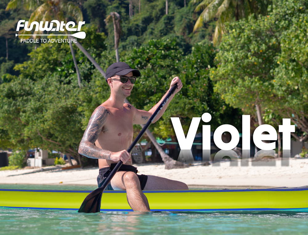 This man is enjoy paddling on water with the Funwater inflatable paddle board