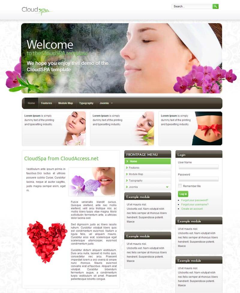 CloudSpa - шаблон для CMS Joomla