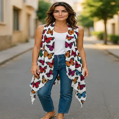 Summer Vest With Butterflies - Fit up to Size 18