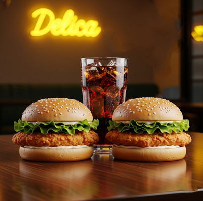 2 Burger Gà Giòn + 1 Ly Coca