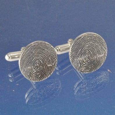 9 ct gold personalised fingerprint cufflinks