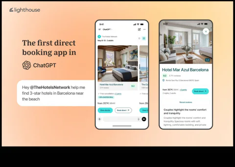 Die erste Direktbuchungs-App für Hotels startet in ChatGPT, powered by Lighthouse.