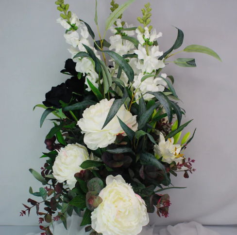 White and Black Beauty Arangement - Realistic Artificial Flowers - Image 2