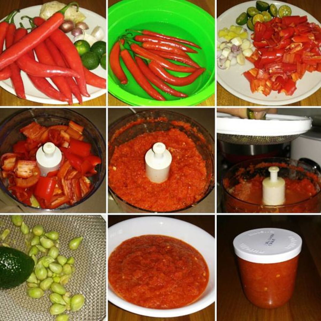 A photo collage of how I made my homemade chilli sauce! Something homemade I have been making for many years!!