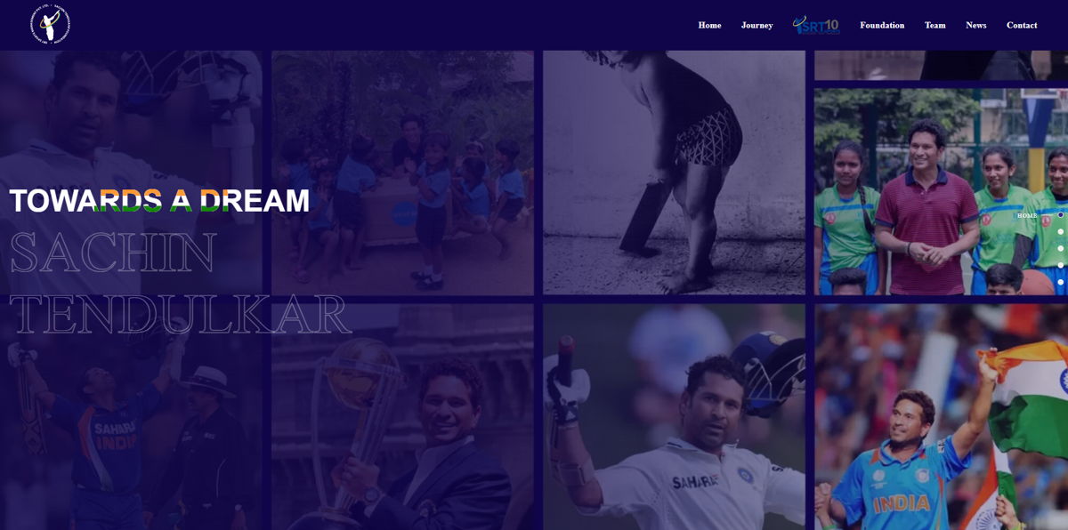 Screenshot of Sachin Tendulkar, from the athlete websites collection.