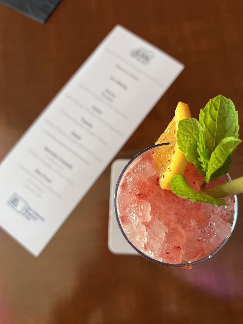 cocktail and menu