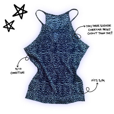 y2k/indiesleaze all-over cheetah top